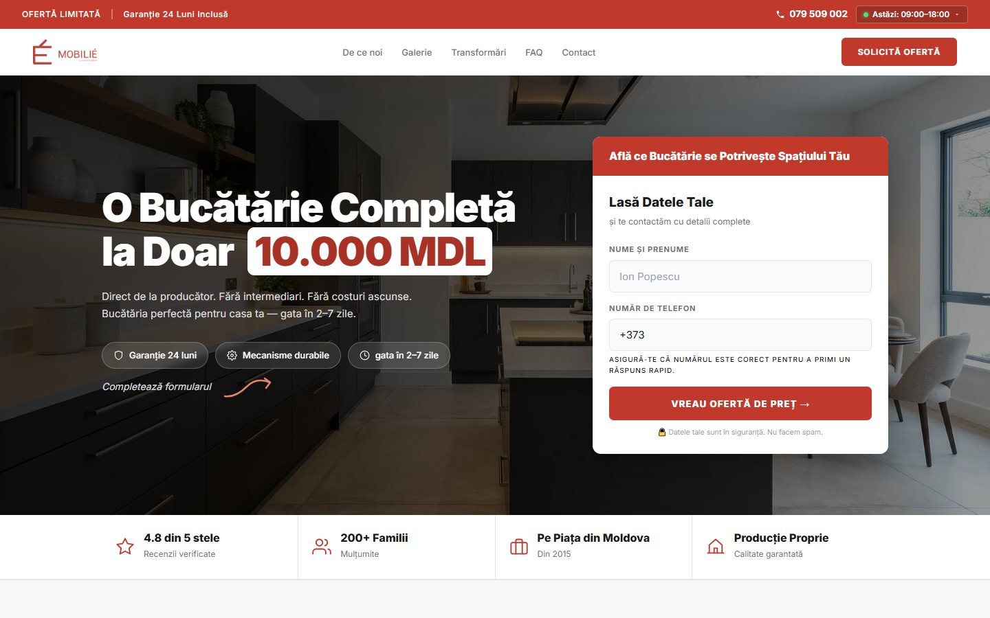 MOBILIÉ – Bucătării la preț fix