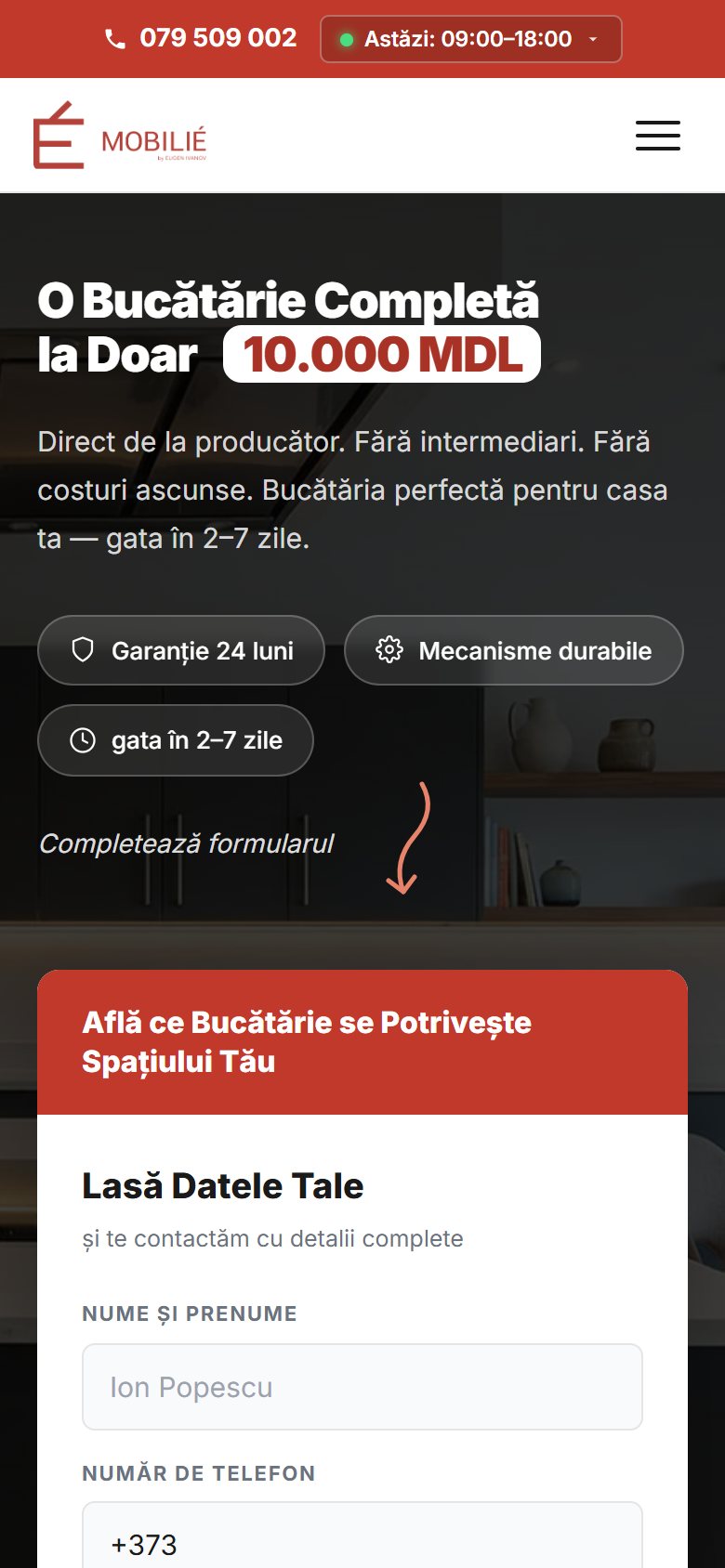 MOBILIÉ – Bucătării la preț fix – captură mobil