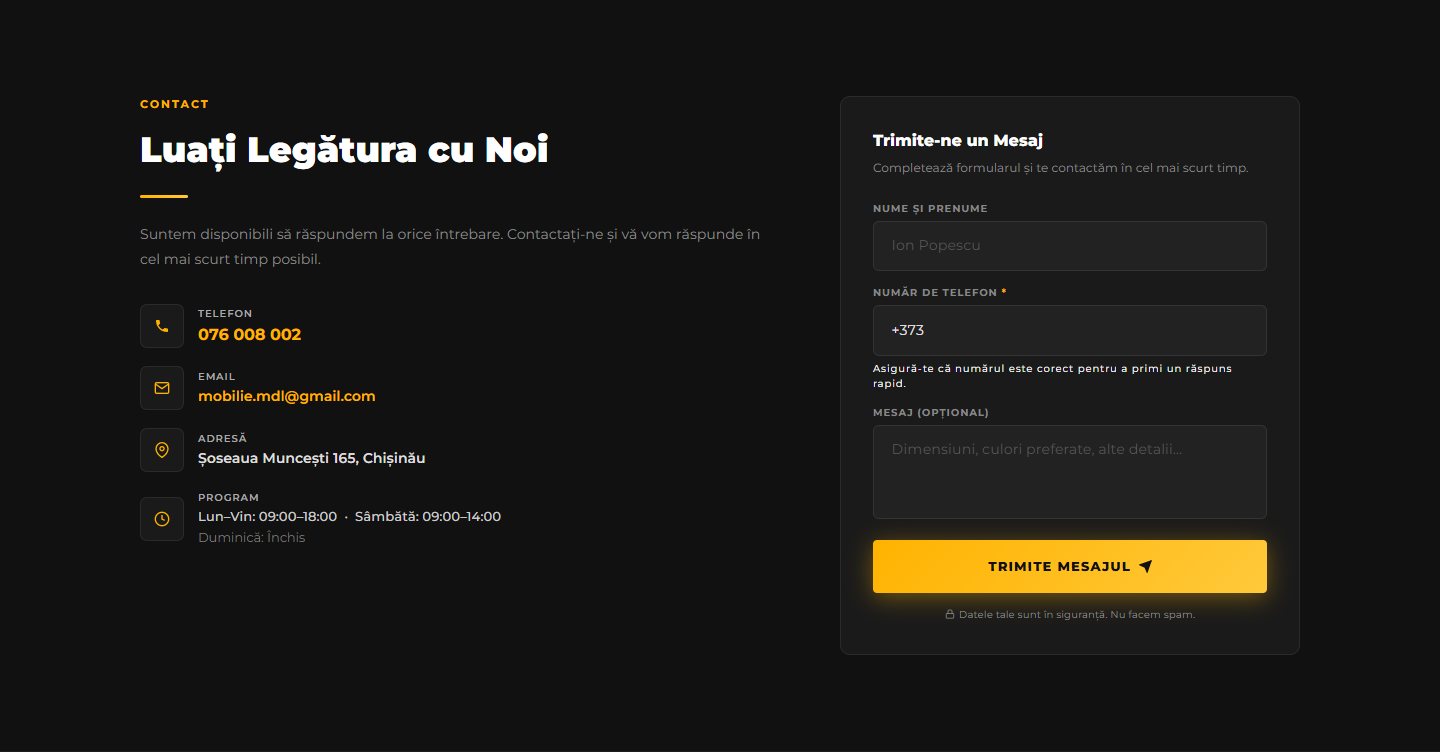 MOBILIÉ – Bucătării la comandă – captură desktop