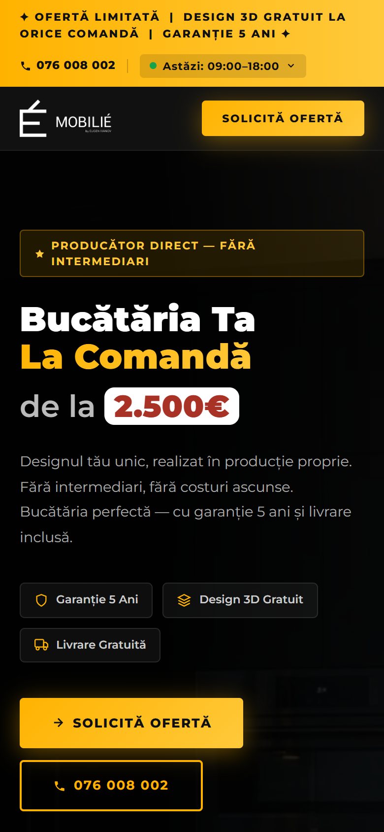 MOBILIÉ – Bucătării la comandă – captură mobil