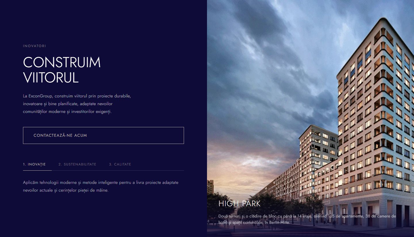 Excon Group – captură desktop