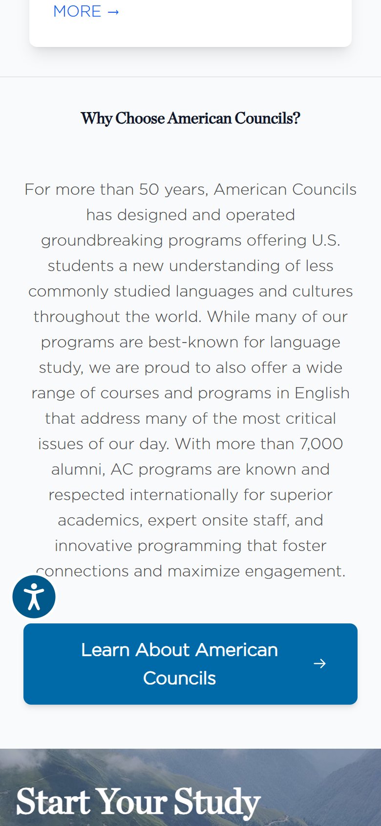 American Councils Study Abroad – captură mobil